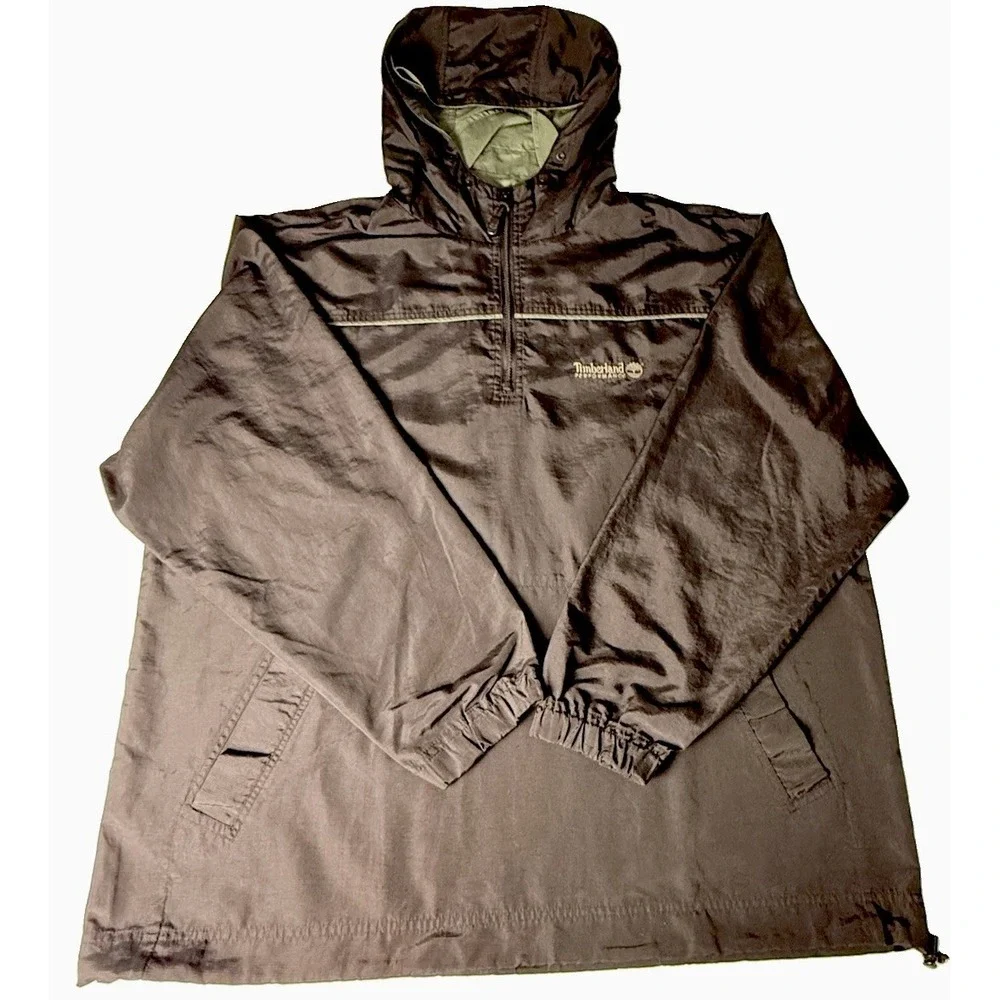 Vintage Timberland Weather Gear Wind Breaker Nylon Drawstring Pullover Quarter